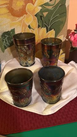 Carnival Glass Tumblers Set of 4