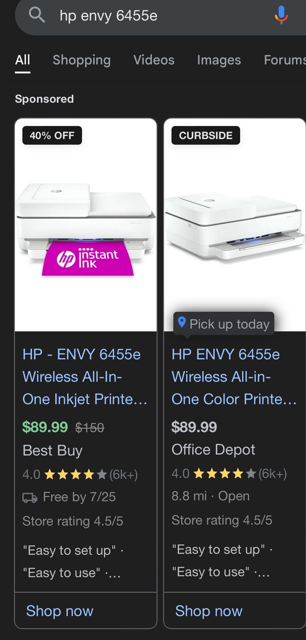 PRINTER (HP ENVY 6455e)