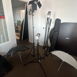 Set of 3 professional lights with case