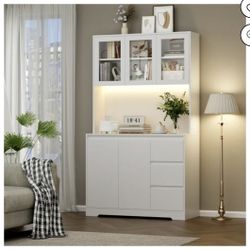 O168 $230  70.9'' Kitchen Pantry Cabinet 