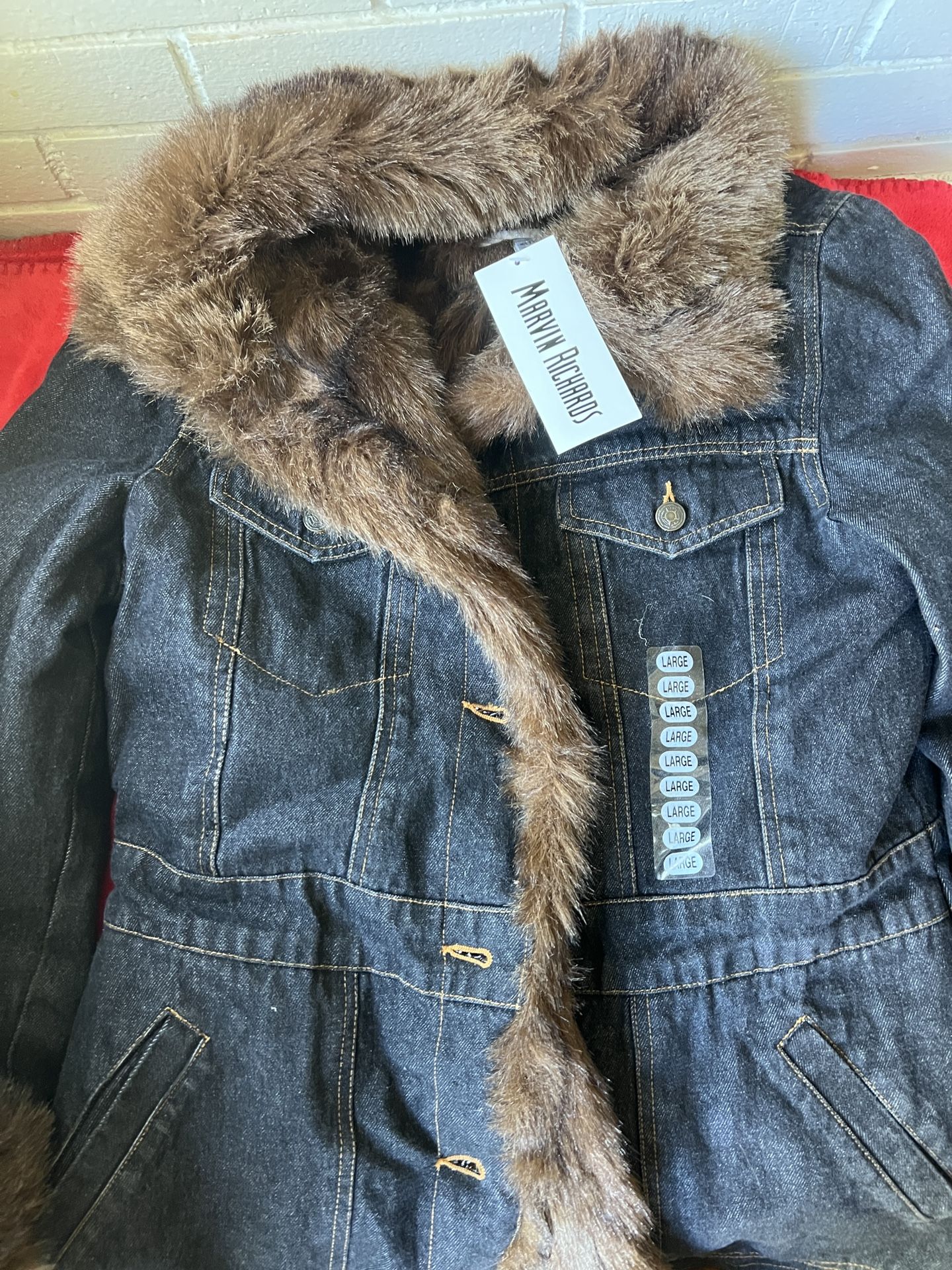 Brand New Faux Fur Jean Jacket