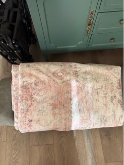 8’x10’ Soft Pink Machine Washable Oriental Area Rug