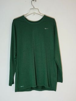 Nike Dri-FIT Crewneck Long-Sleeve Athletic Shirt Size:XXL, Color:Dark Green