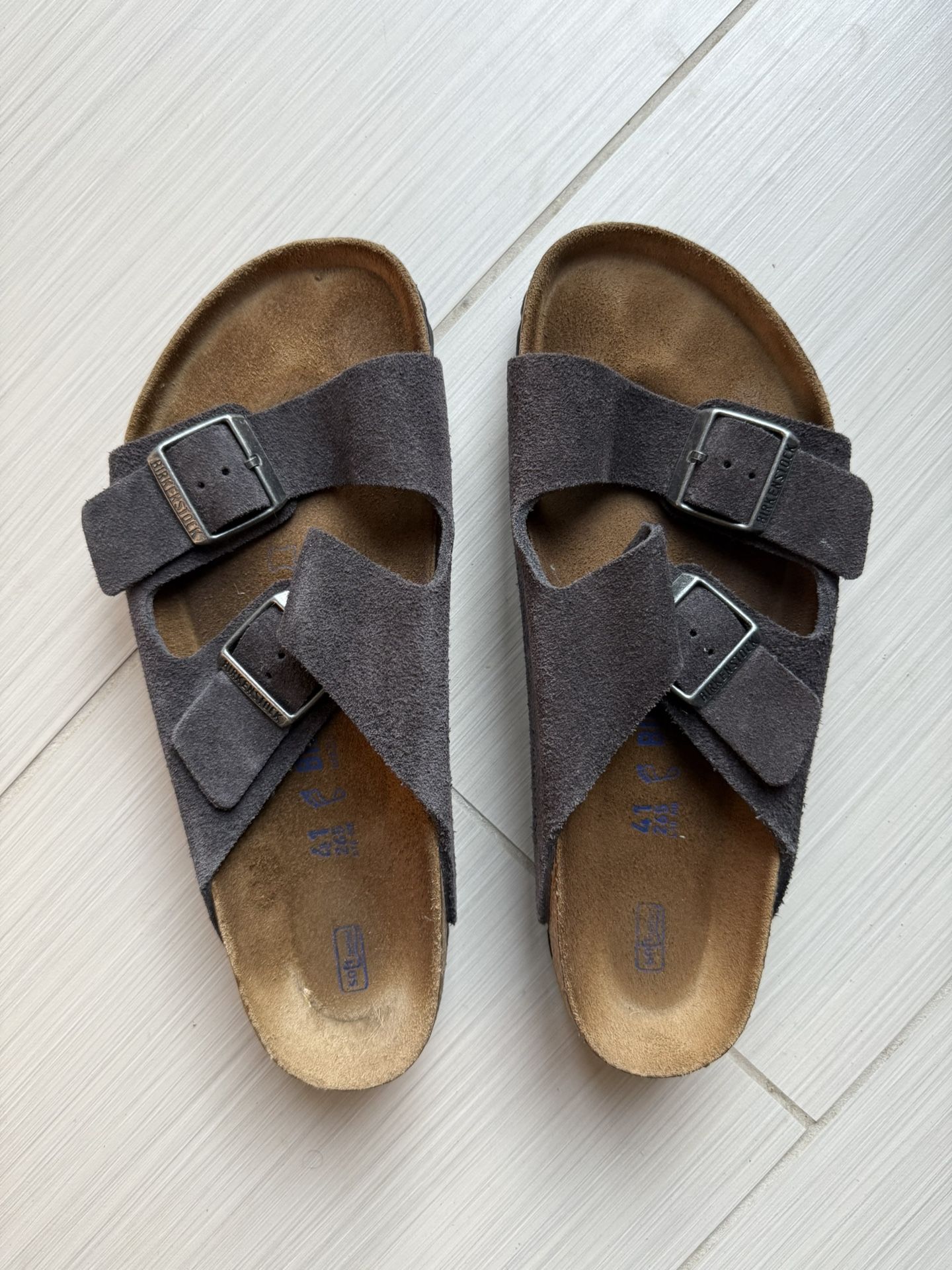 Birkenstock Arizona Velvet Gray Suede - Size 41(8-8.5 US)