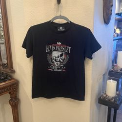 GRACELAND Kids Elvis Presley Black American Classic Graphic T-Shirt Size Medium
