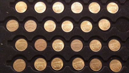 24 Adventure Landing Tokens Gold Toned