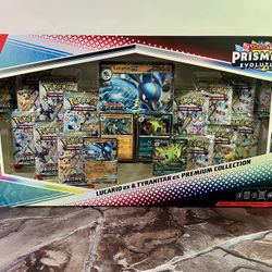 Pokemon Prismatic Evolutions Lucario Tyranitar Premium Collection