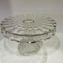Vintage 10" Indiana Constellation Glass Cake Stand Plate With Rum Well