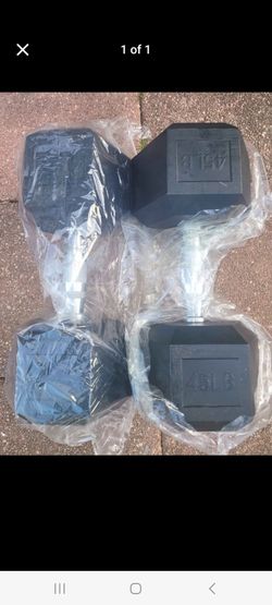 New in Box 
Rubber Hexagon Dumbbells-45lbs
Cash or Zelle