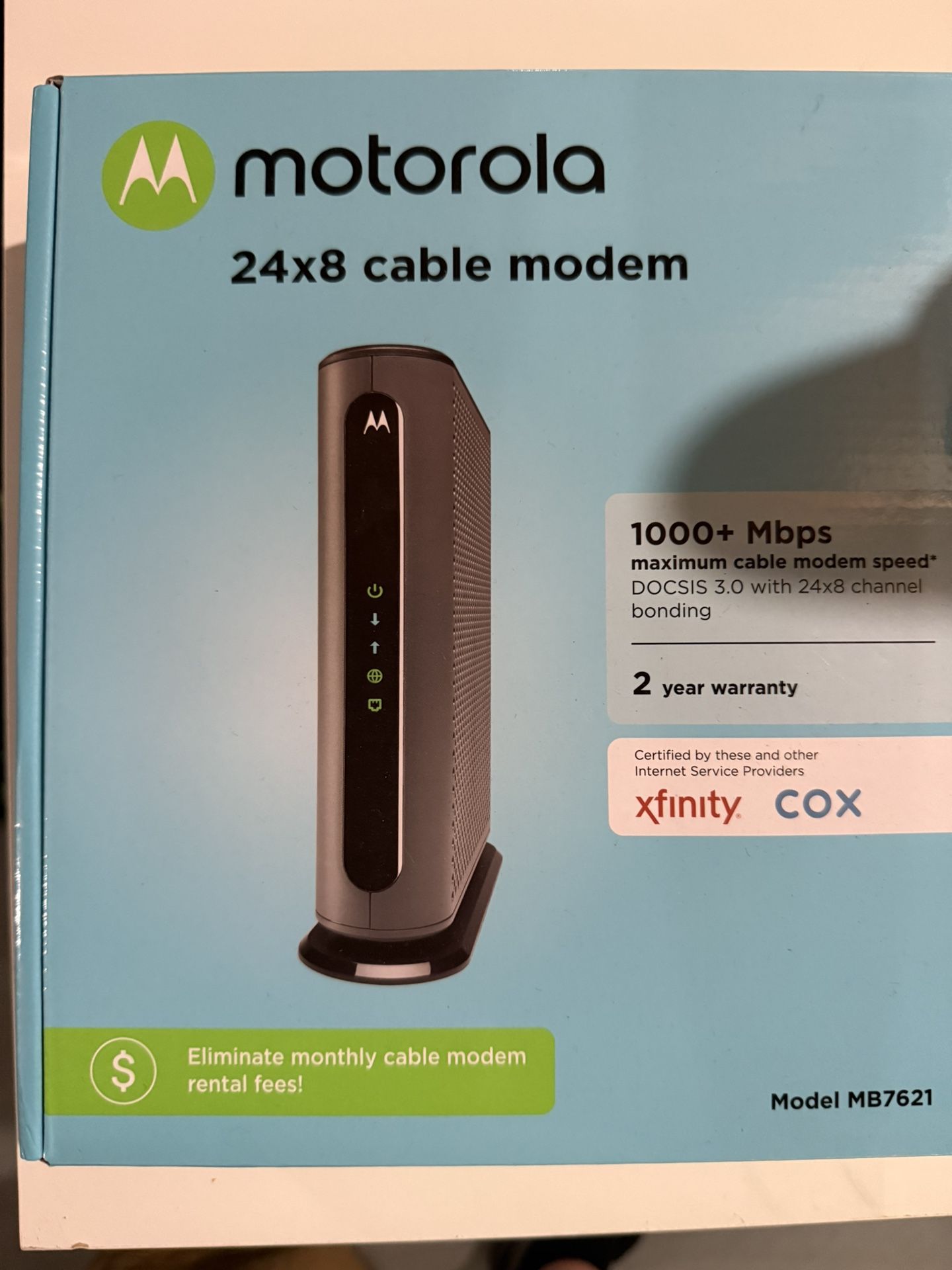 Motorola MB7621 Cable Modem – Xfinity/Cox Compatible