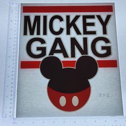 Iron On Heat Transfer  Good For T-shirts Sweaters Jackets T Shirt Design Size Is About 12x10  Mickey Mouse Gang #252
