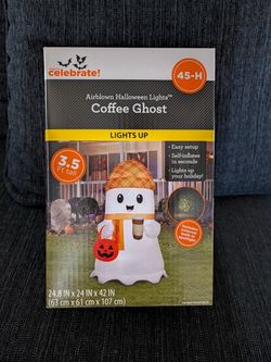 Way to Celebrate Airblown Coffee Ghost Inflatable 3.5 Ft