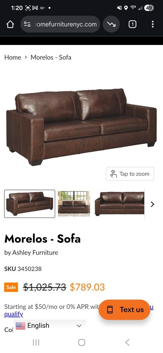 Ashley Furniture Morelos Loveseat & Sofa 