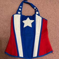 New Small medium red white wonder girl cosplay corset costume