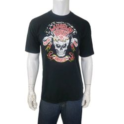 VTG 1998 Support 81 SFV Motorcycle Skull Men's Hells Angels T Shirt BRM Size L
