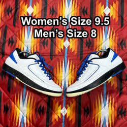 Air Jordan 2 Retro Low Shoes Varsity Royal DX4401-104 Women’s Size 9.5 Men’s 8