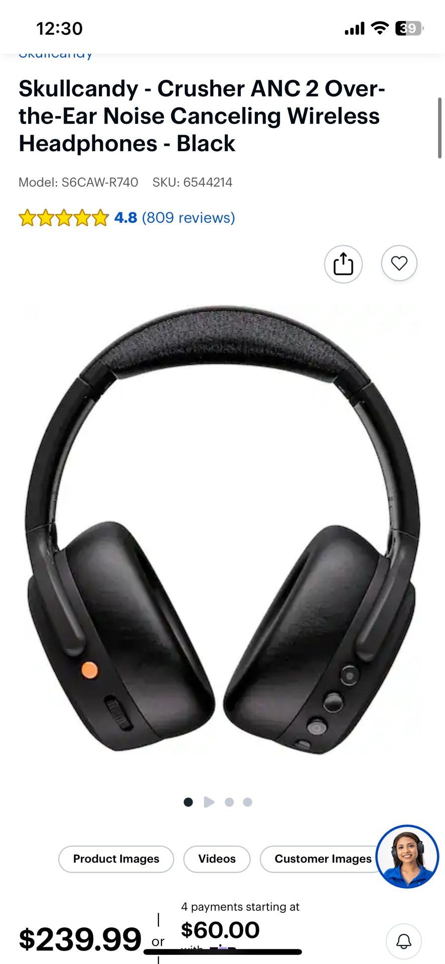 Skullcandy ANC 2 Over The Ear Canceling Wireless Headphones….OR BEST OFFER 