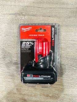 Milwaukee m12 5.0 high output battery $60 each firm pick up only