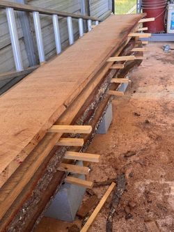 Red Oak Wood Slabs - 11.5 ft Long, 4.5" Thick (Air Dried 1 Year)