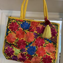 Mexican Embroidered Tote Bag NEW