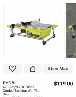 4.8 - Amps 7 in. Blade Corded Tabletop Wet Tile Saw
