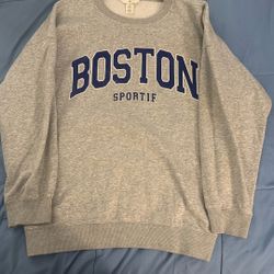Boston Grey Crewneck Sweater 