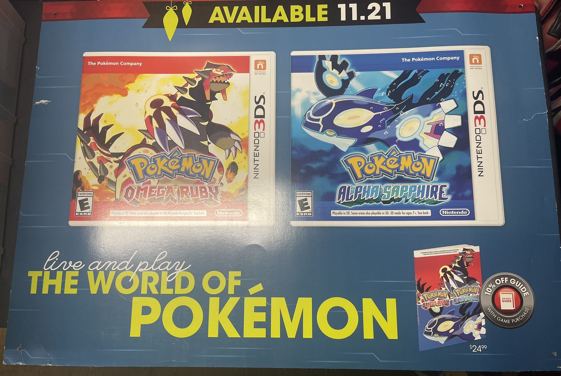 Pokémon Omega Ruby/Sapphire GameStop Promo Poster