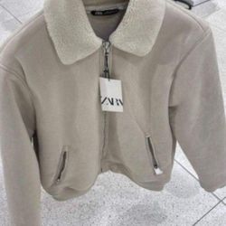 Mens Vegan Suede Jacket Sherpa XL Zara