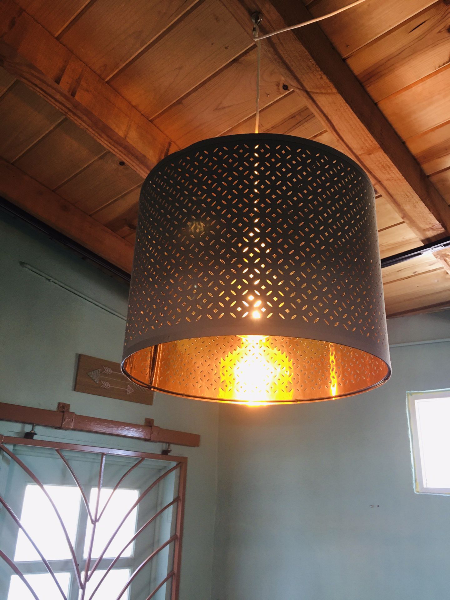 IKEA “Nymo” Lampshade! Teal/Brass Color