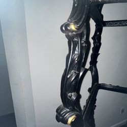 Black And Gold Tree Tier Handcrafted Shelf, New York Style 