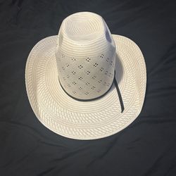 Los Vaqueros Straw Hat Tall Crown Conley Tan White
