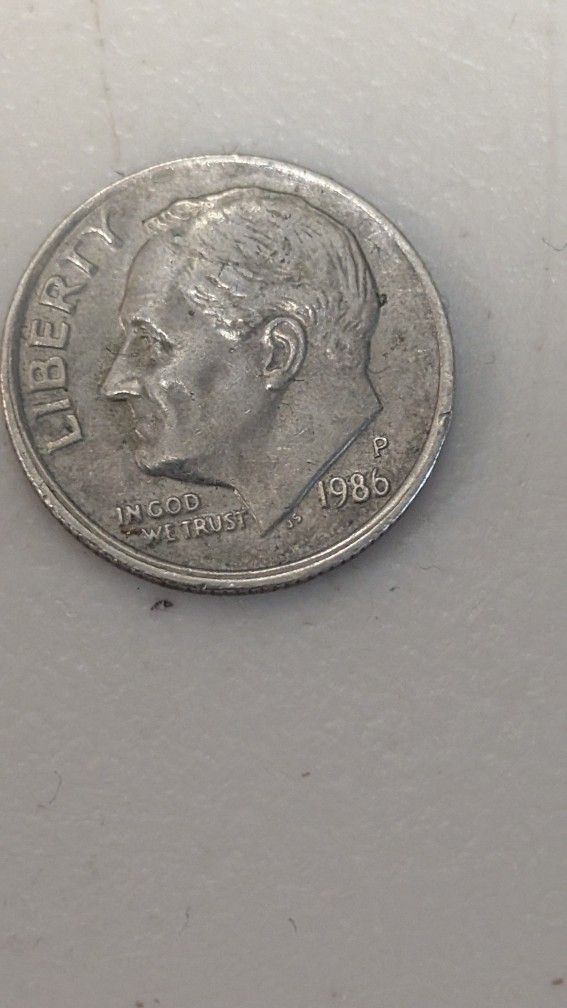 1986 P Roosevelt Dime Error
