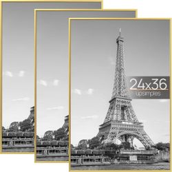 upsimples 24x36 Poster Frame Gold 3 Pack