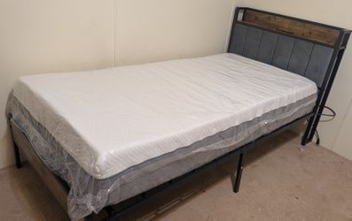 New twin Size Platform Beds Frame & New Cool Gel Memory Foam Mattress *WE DELIVER/HACEMOS ENTREGAS*