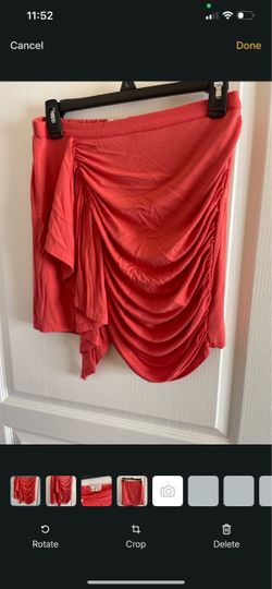 Coral Ruched Mini Skirt