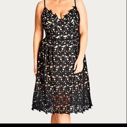 NWOT City Chic So Fancy Lace Overlay Formal  Fit & Flare Plus Size Dress 20W
