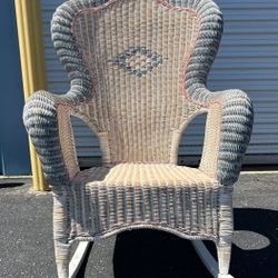 Vintage Indoor Wicker Rocking Chair