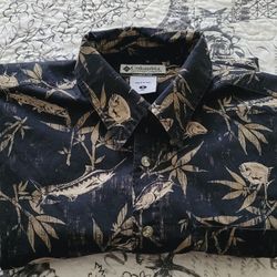 Columbia Mens Hawaiian Fish Short Sleeve shirt