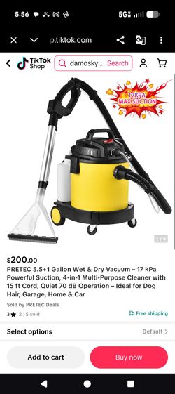 PRETEC  5.5+1 Gallon wet and dry vacuum