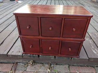 Red Wood 6-Drawer apothecary