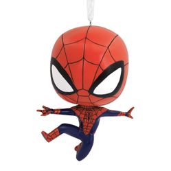 (NEW) Hallmark Marvel Spider-Man Bouncing Buddy Resin, Christmas Ornament (PERFECT CHRISTMAS DECOR FOR SPIDER-MAN FANS) 