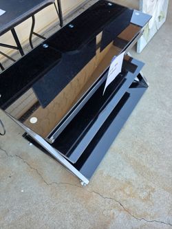 Black Glass TV Stand
