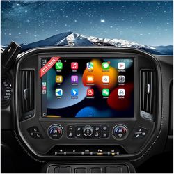 13.1" QLED Car Radio Stereo Upgrade for Chevy Silverado & GMC Sierra 2014-2018, 8-Core Head Unit 4GB+64GB with CarPlay/Android Auto, 2K Touch Screen a