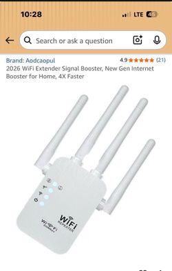 WiFi Extender Signal Booster, New Gen Internet Booster for Home, 4X Faster