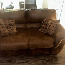 Brown leather sofas
