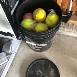 Bucket Of Softballs Half Brand New