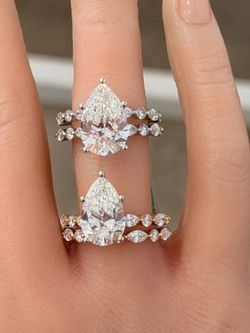 14KT VS2/F 5.62Ctw Lab Diamond IGI Certified Bridal Ring Set