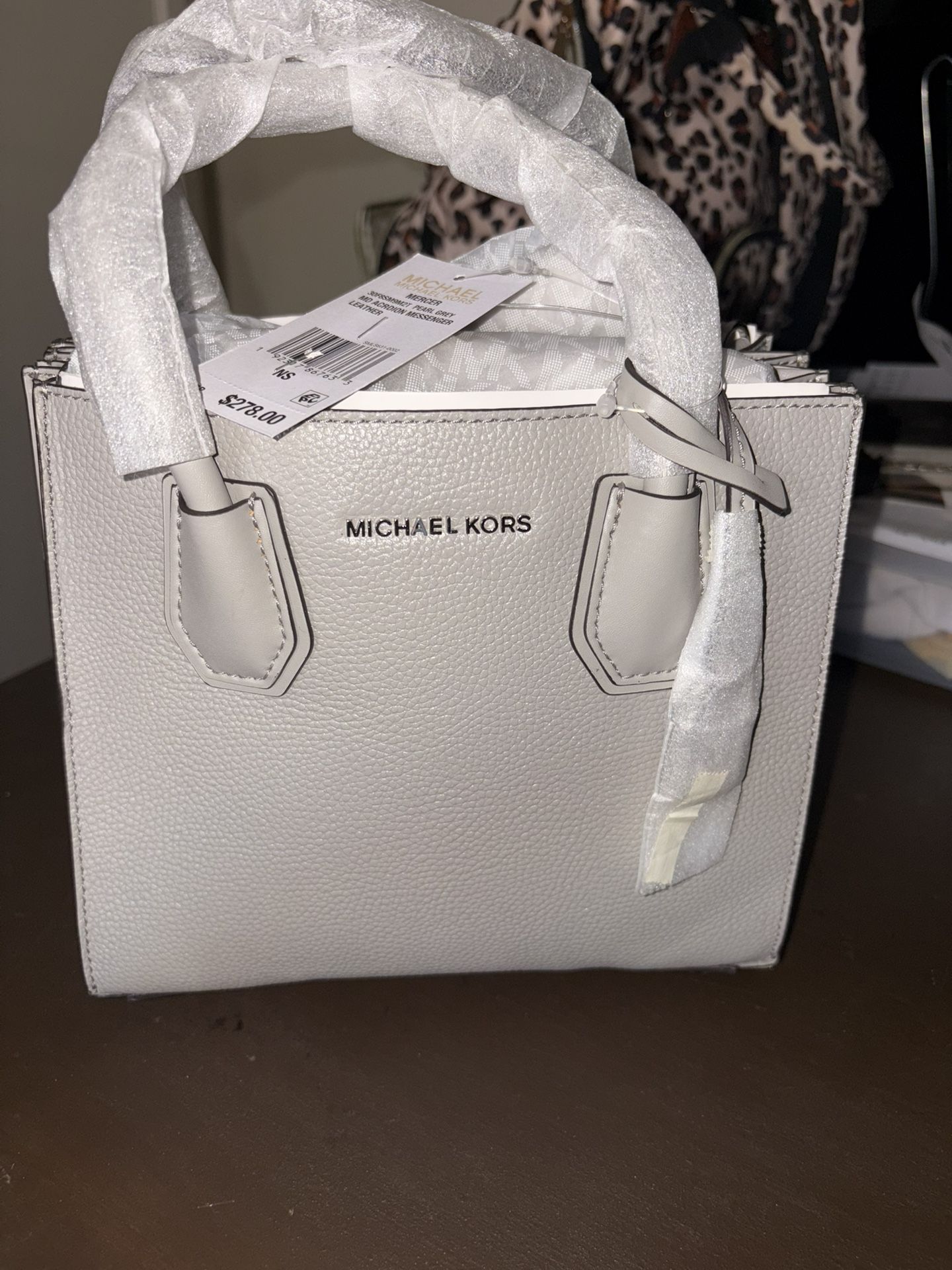 Michael Kors Mercer Grey Leather Tote Bag Purse Women’s