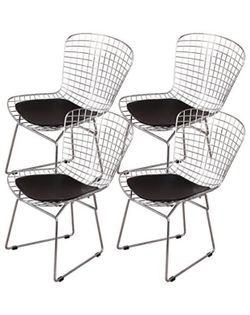 Set of 4 betoria chairs with black cushion