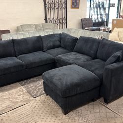 New 99x99 Sectional Couch With Ottoman / Free Delivery 